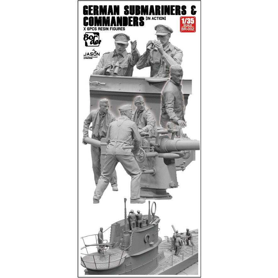 BR-002 1/35 ドイツ潜水艦乗組員 & 指揮官（6体セット）|第二次大戦のフィギュア|フィギュア