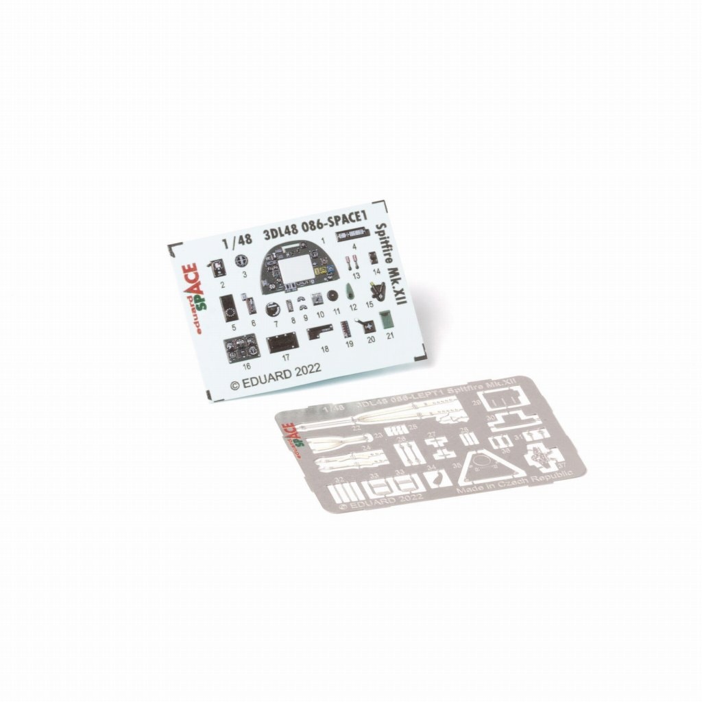 3DL48086 1/48 スーパーマリン スピットファイア Mk.XII  「スペース」内装3Dデカール w/エッチングパーツセット (エアフィックス用)|飛行機用デカール|飛行機