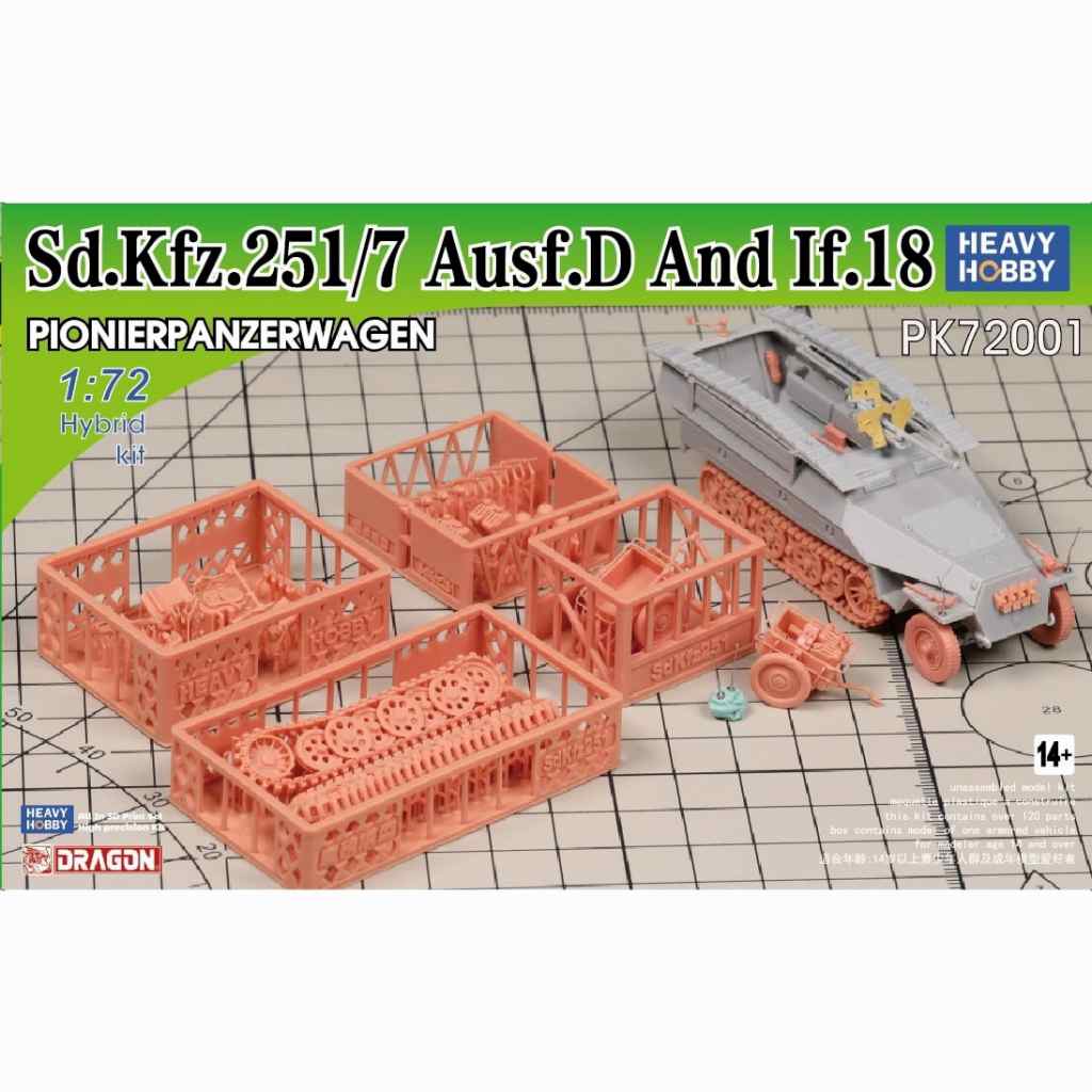PK-72001 1/72 WWII ドイツ軍 Sd.Kfz.251/7 D型 装甲工兵車 2in1