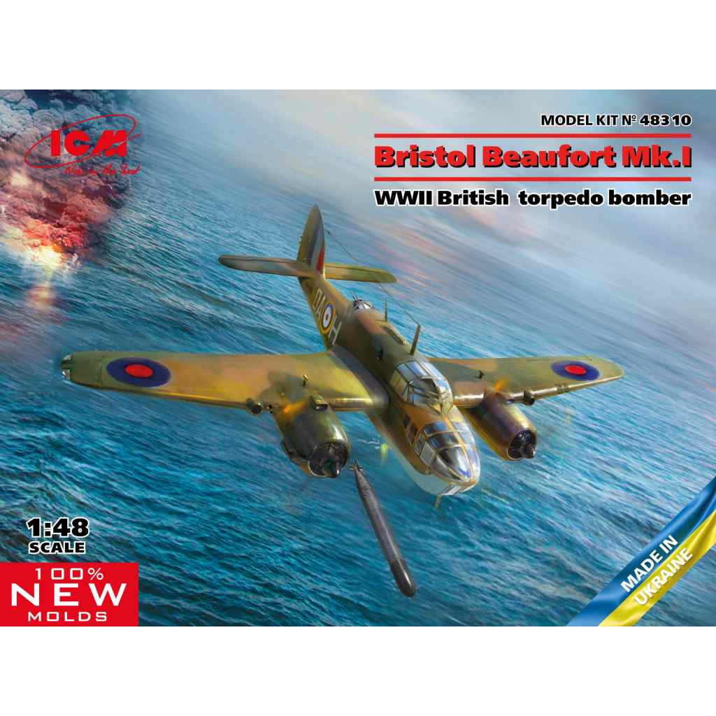48310 ブリストル ボーフォート Mk.I 雷撃機|第二次大戦の飛行機モデル|飛行機