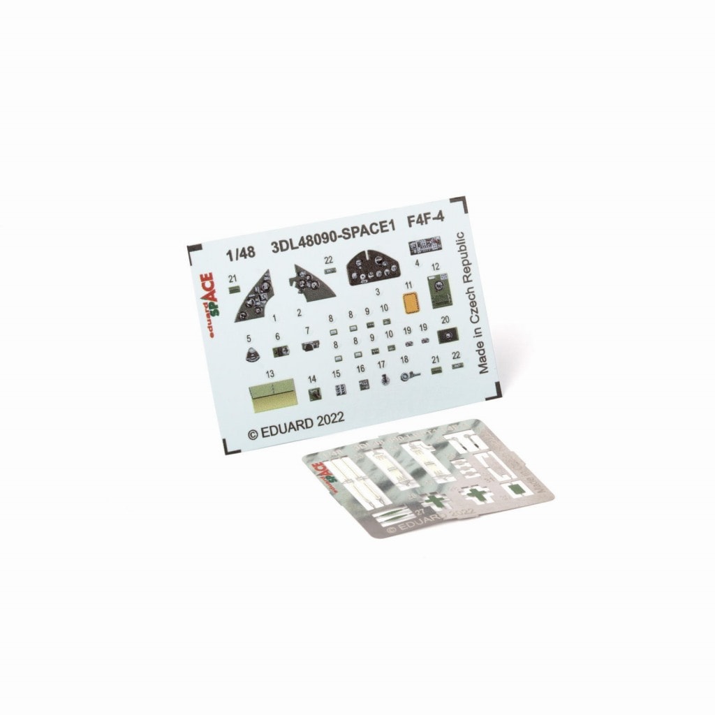 3DL48090 1/48 F4F-4 ワイルドキャット「スペース」内装3Dデカールw/エッチングパーツセット (エデュアルド用)|飛行機用パーツ|飛行機