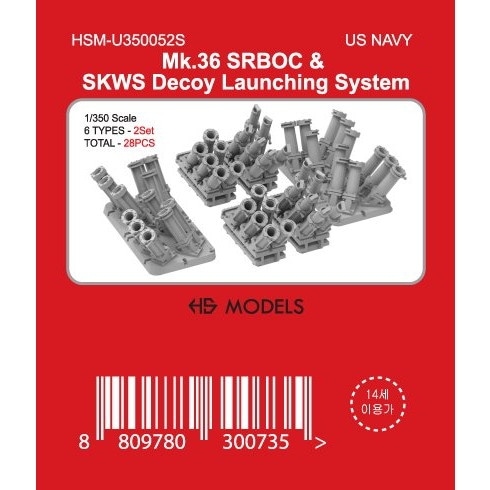 【再入荷】HSM-U350052S 1/350 Mk 36 SRBOC チャフ&フレア発射装置 【ネコポス規格外】|艦船用パーツ|艦船