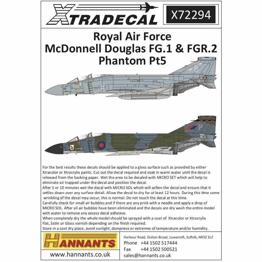X72294 マクドネル・ダグラス ファントム FG.1&FGR.2 Pt.5|飛行機用デカール|飛行機