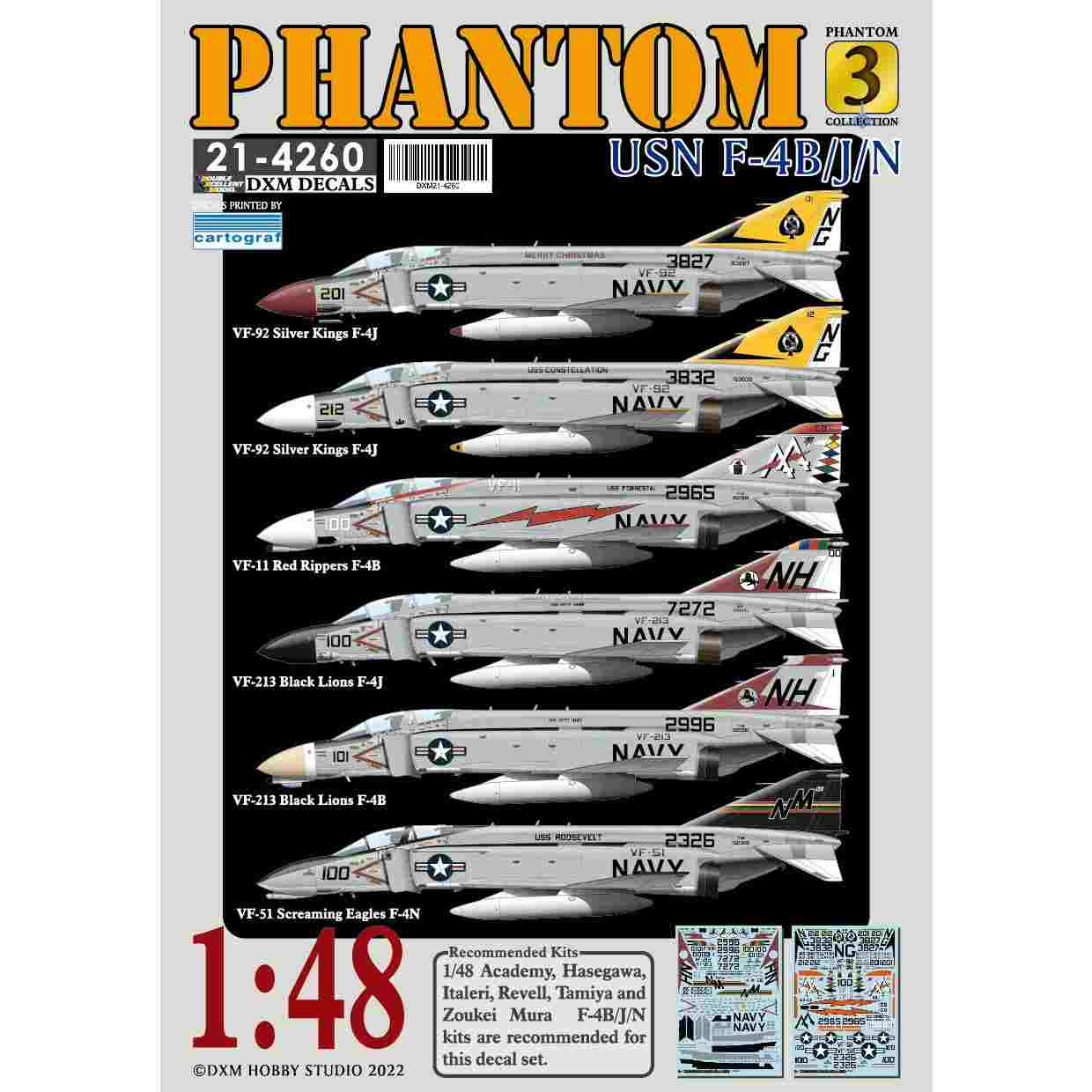 21-4260 1/48 ����ꥫ���� F-4B/J/N �ե���ȥ�II VF-11/51/92/213