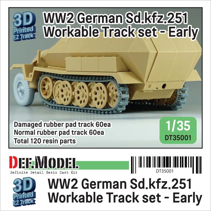 DT35001 1/35 WWII ドイツ Sd.kfz.251用初期型可動履帯セット(各社用)|AFV用パーツ|AFV