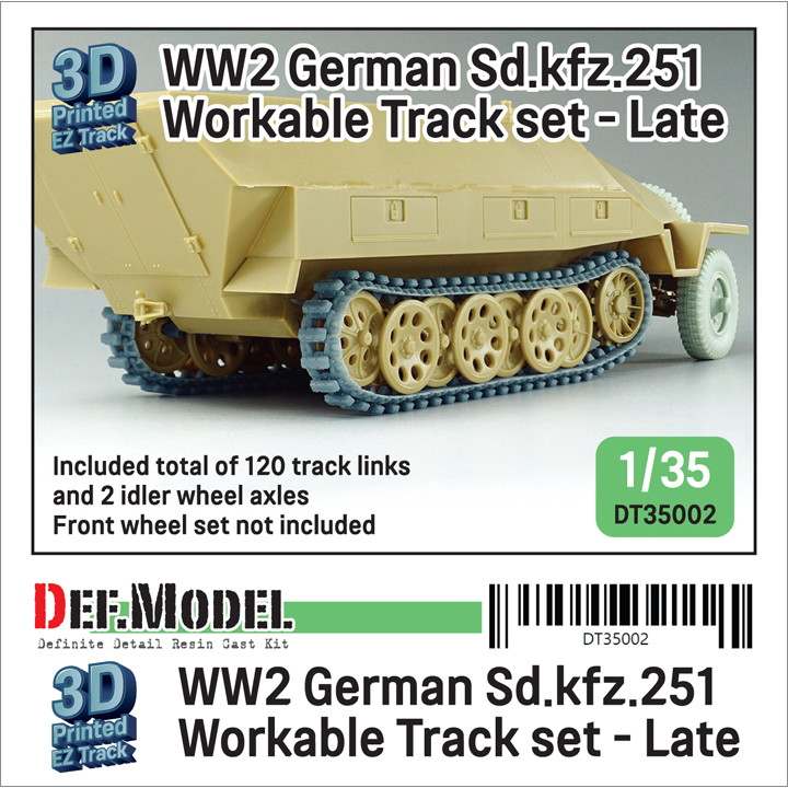 DT35002 1/35 WWII ドイツ Sd.kfz.251用後期型可動履帯セット(各社用)|AFV用パーツ|AFV