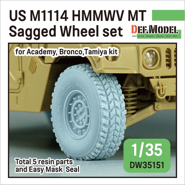 DW35151 1/35 現用 アメリカ M1025/M1114 ハンビー用自重変形MTタイヤ