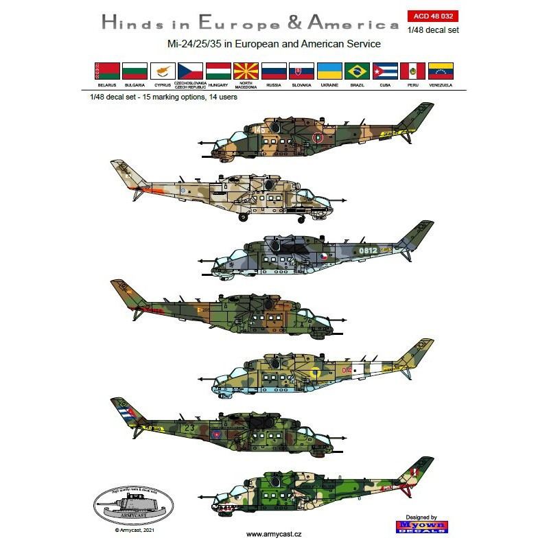 ACD48032 ミル Mi-24V/35 ハインド イン・ヨーロッパ&ラテンアメリカ|飛行機用デカール|飛行機