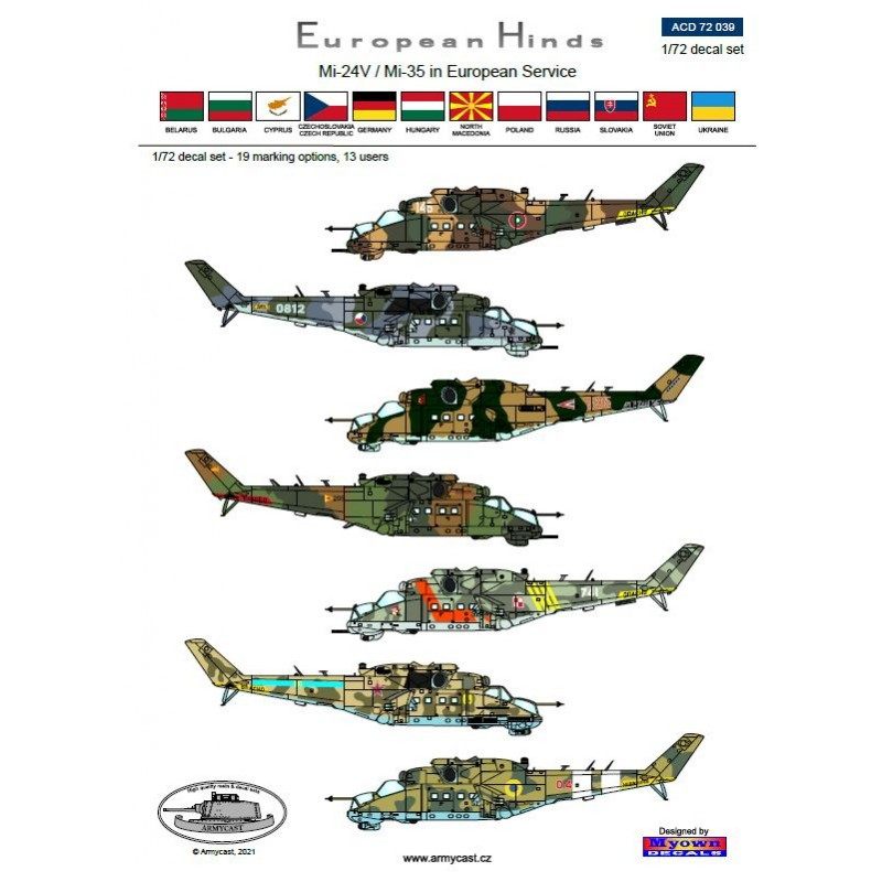 【再入荷】ACD72039 ミル Mi-24V/35 ハインド イン・ヨーロッパ|飛行機用デカール|飛行機