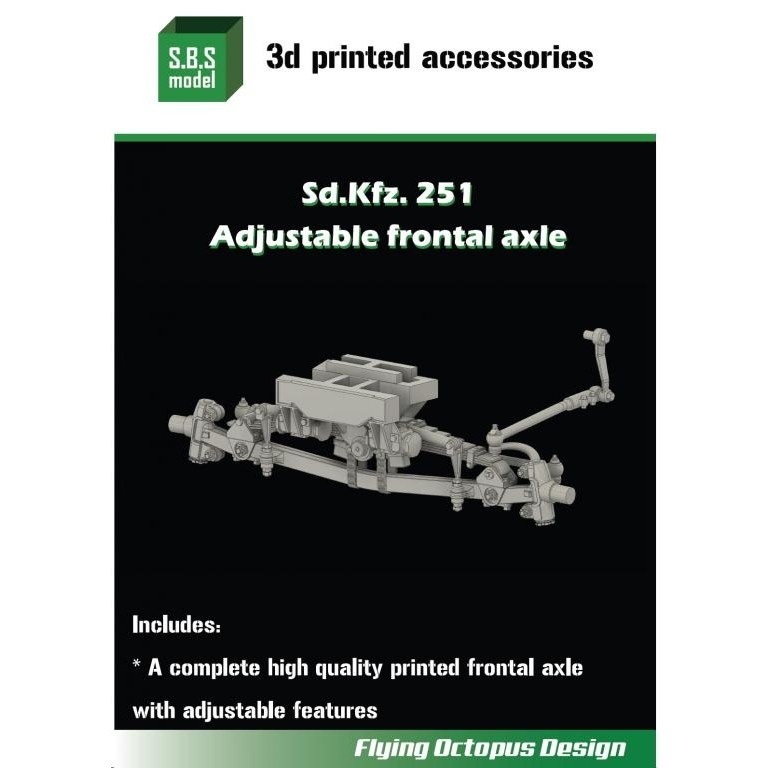 3D011 1/35 Sd.Kfz.251 可動式フロントアクスル(AFVクラブ/ドラゴン用)|AFV用パーツ|AFV