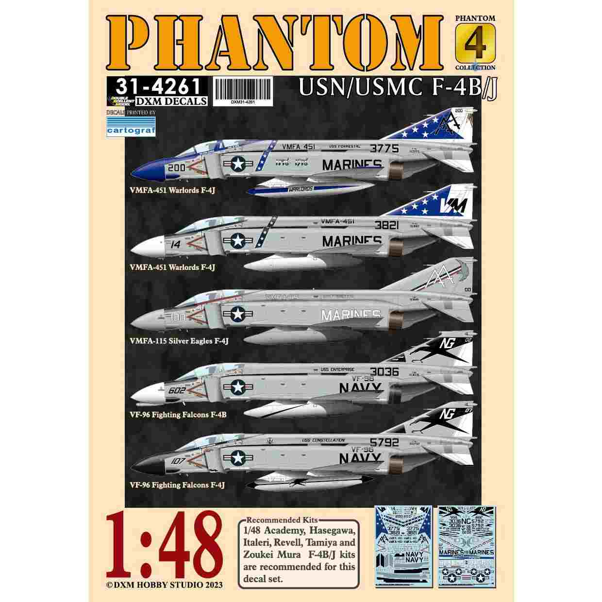 タミヤ　1/48 F-4Bとコクピットデカールです タミヤ 1/48 F-4Bとコクピットデカールです F-4B ファントムII