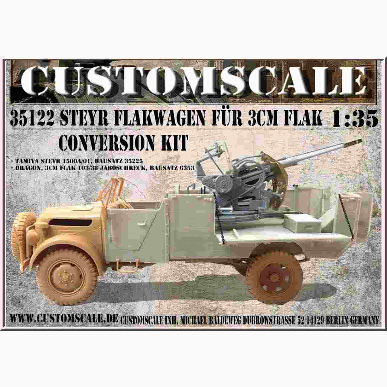 35122 1/35 ドイツ シュタイヤー 3cm Flak 103/38 ヤーボシュレック搭載型 コンバージョンセット|第二次大戦のAFVモデル|AFV