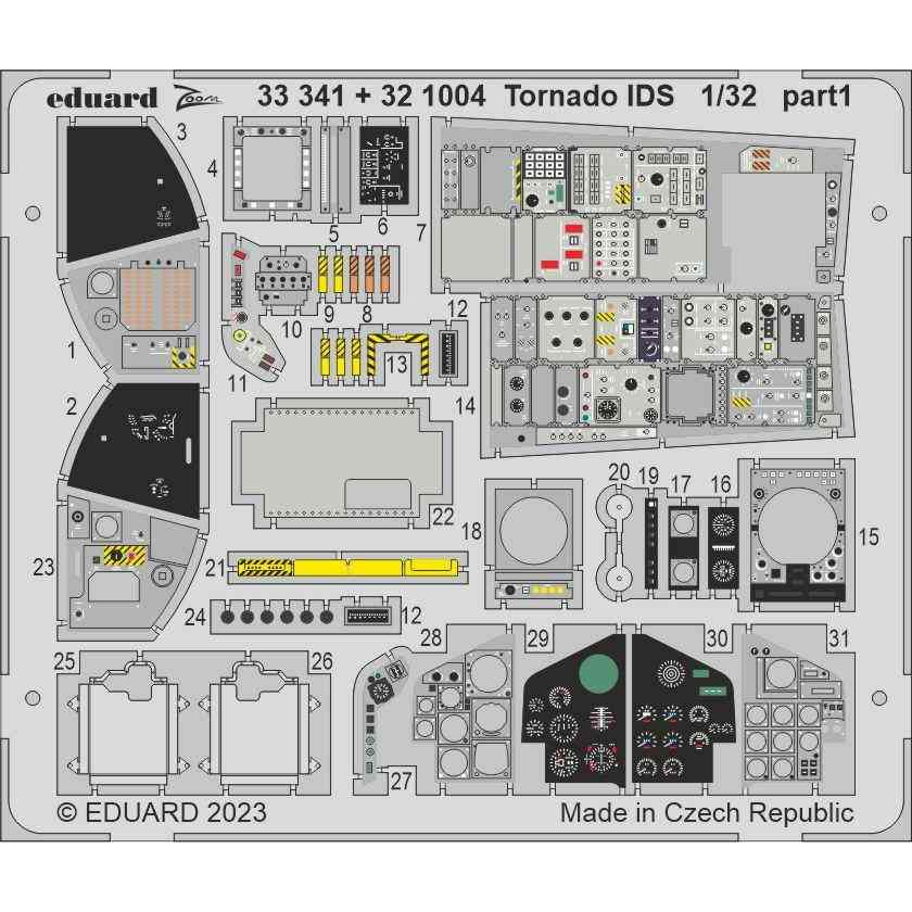 33341 塗装済 1/32 トーネード IDS ズームエッチングパーツ (イタレリ用)|飛行機用パーツ|飛行機