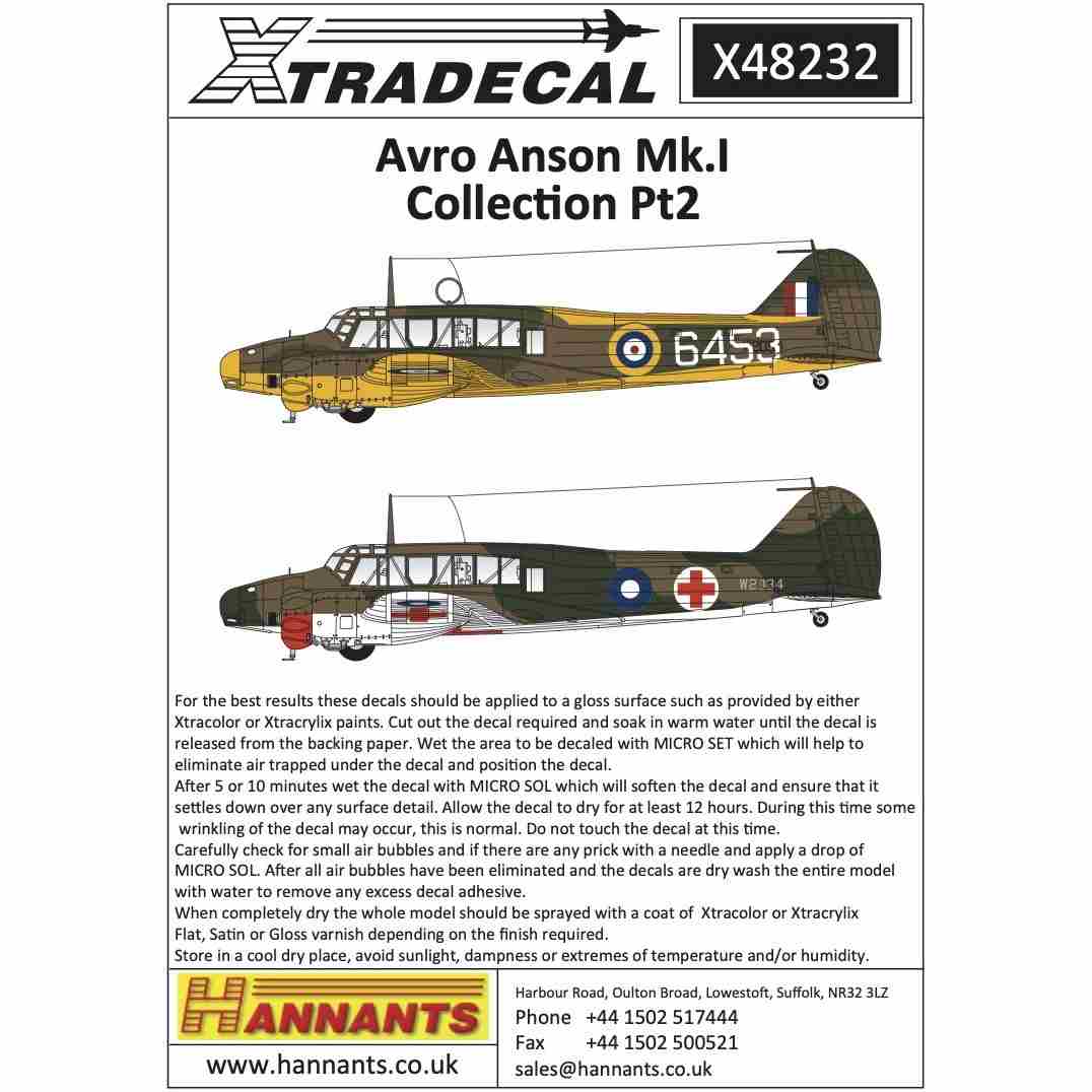 X48232 アブロ アンソン Mk.I Pt.2 | エクストラデカール XTRADECAL