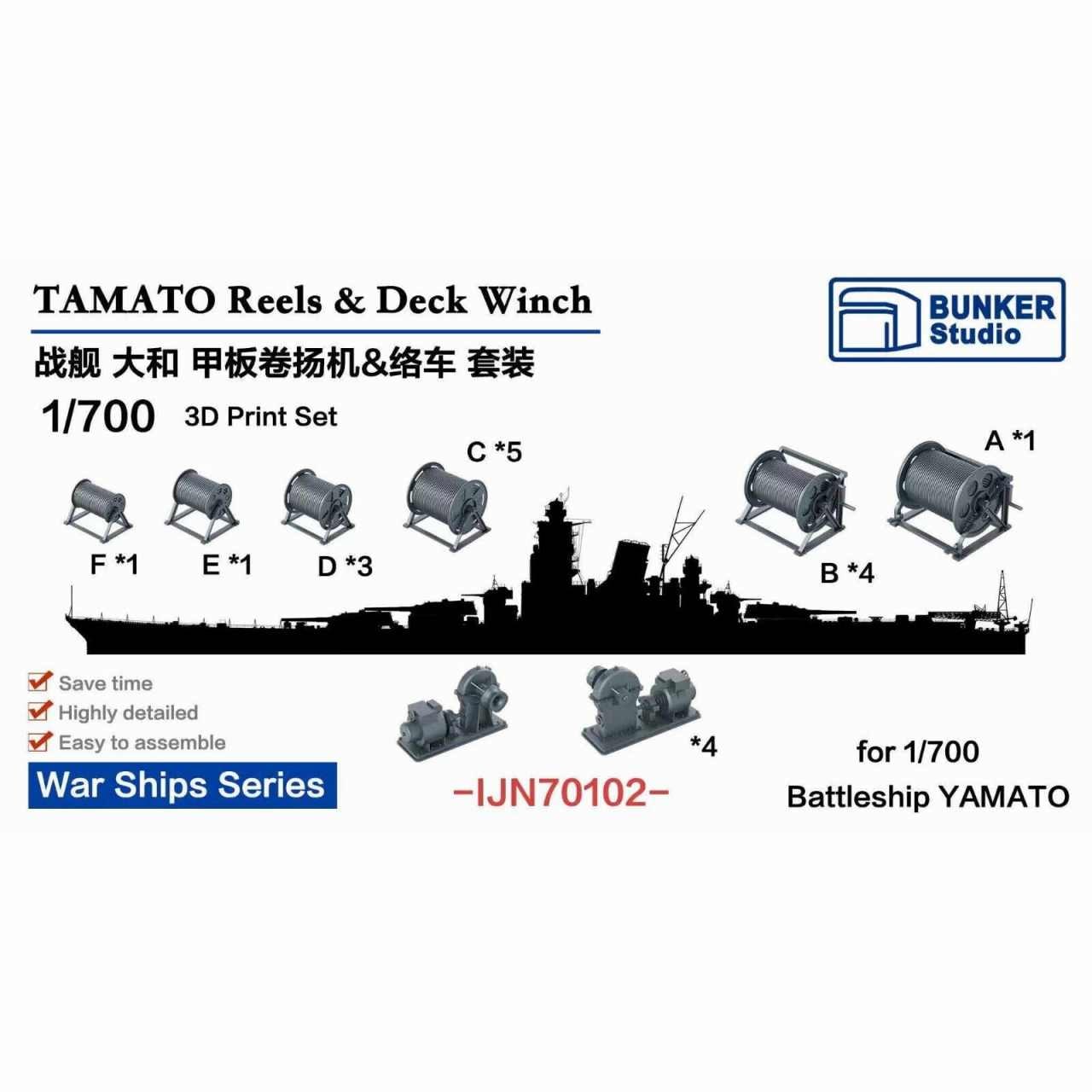 【再入荷】IJN70102 日本海軍 戦艦 大和用 絡車 ＆ 巻上げ機|艦船用パーツ|艦船