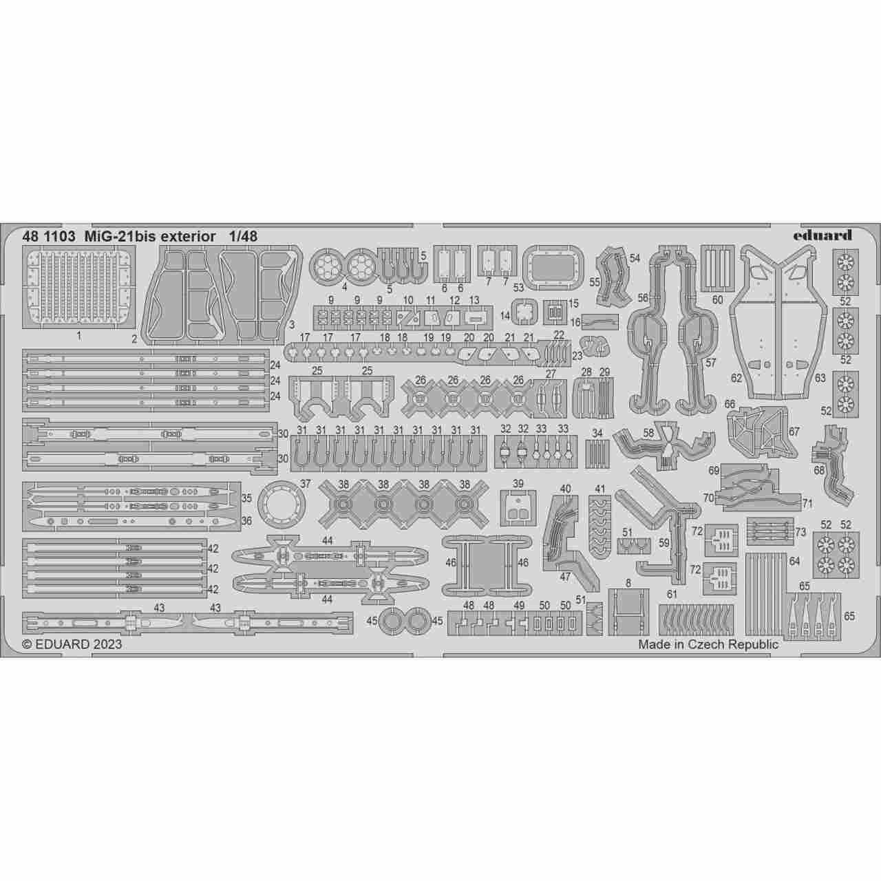 481103 1/48 ミグ MiG-21bis フィッシュベッド 外装エッチングパーツ
