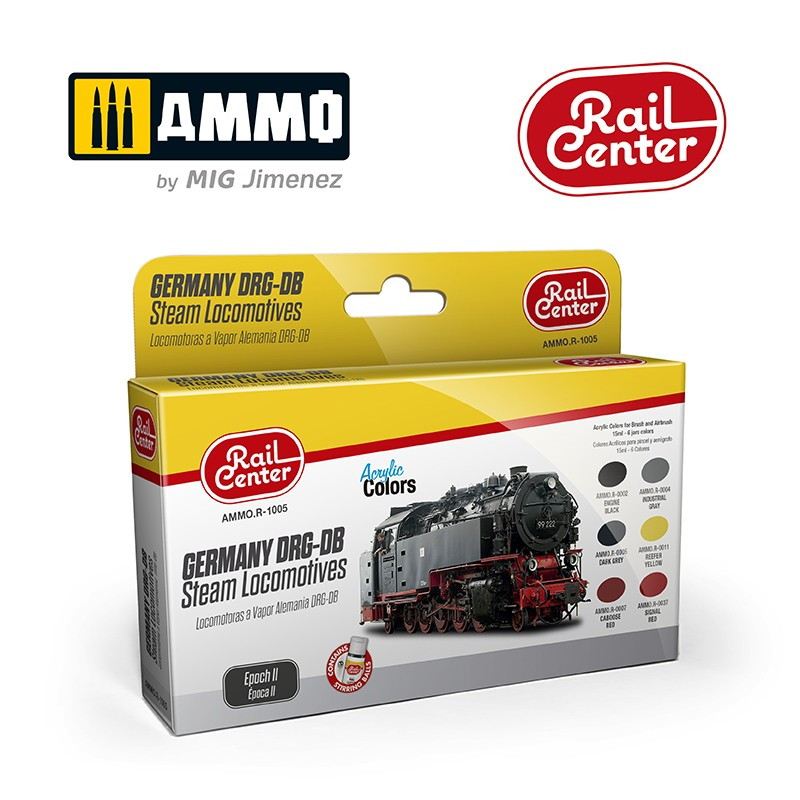 AMMO.R-1005 ドイツ DRG-DB 蒸気機関車 エポックII カラーセット|塗料|ツール＆マテリアル