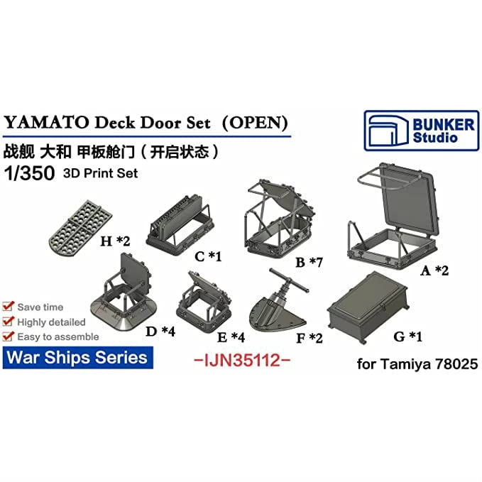 IJN35112 日本海軍 戦艦 大和用 昇降口セット (開)【ネコポス規格外