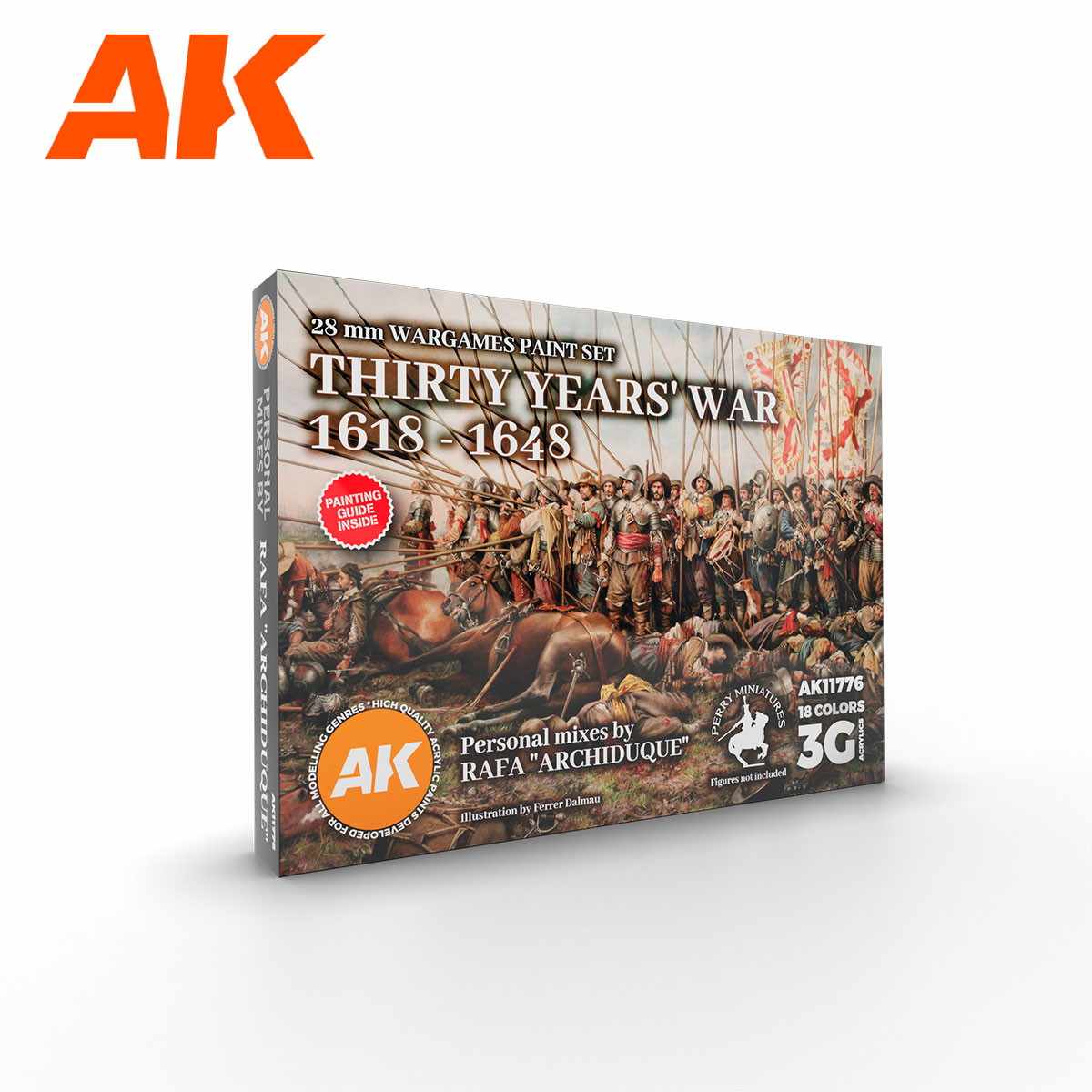 AK11776 30年戦争ゲームフィギュア18色セット by ラーファ・アルチデューケ 【AKアクリル3G (サードジェネレーション)】|塗料|ツール＆マテリアル