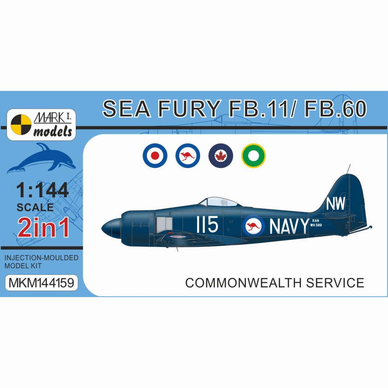 MKM144159 1/144 シーフューリー FB.11/F.60「イギリス連邦」 2イン1|第二次大戦の飛行機モデル|飛行機
