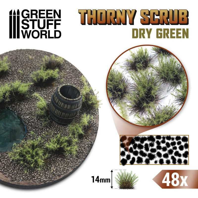 GSWD-11501 情景素材 とげのある茂み 高さ14mm ドライグリーン(粘着剤付)|素材|ツール＆マテリアル