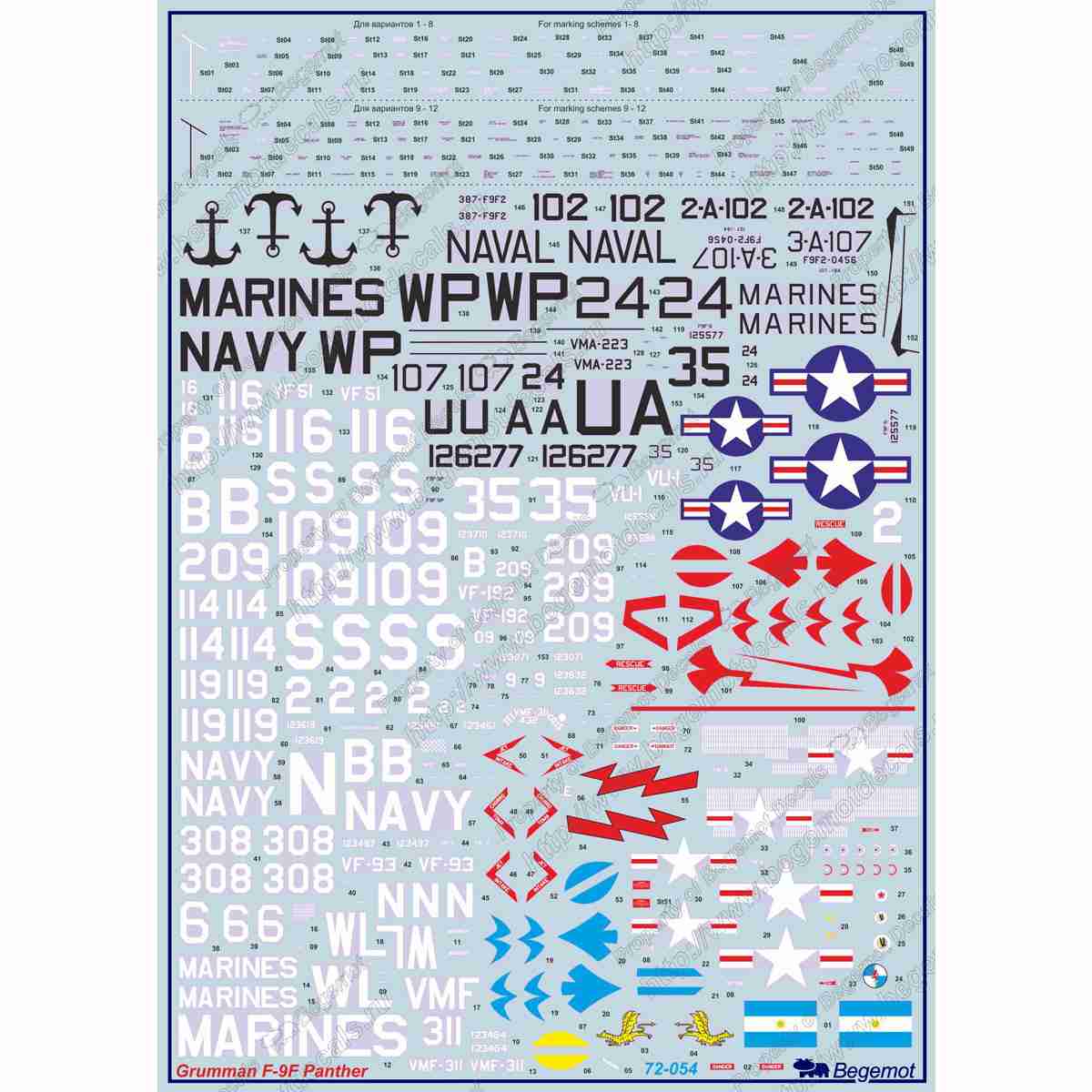 72054)グラマン F9F パンサー|飛行機用デカール|飛行機