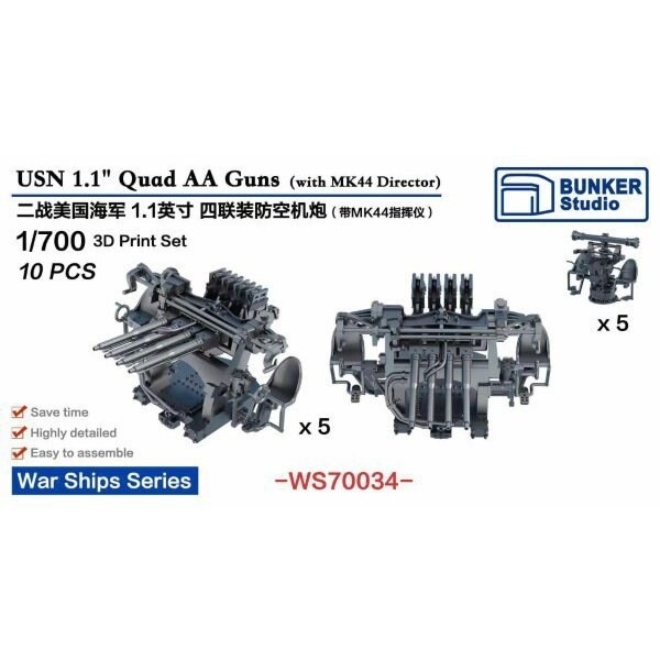 WS70034 1.1インチ 四連装対空砲(Mk44 方位盤)|艦船用パーツ|艦船