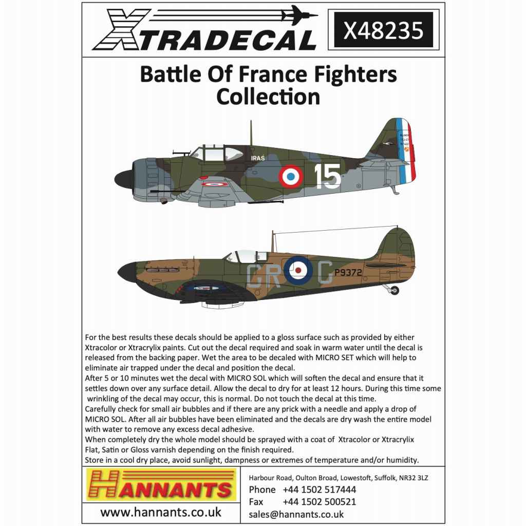 X48235 ナチス・ドイツのフランス侵攻 フランスとイギリスの戦闘機|飛行機用デカール|飛行機