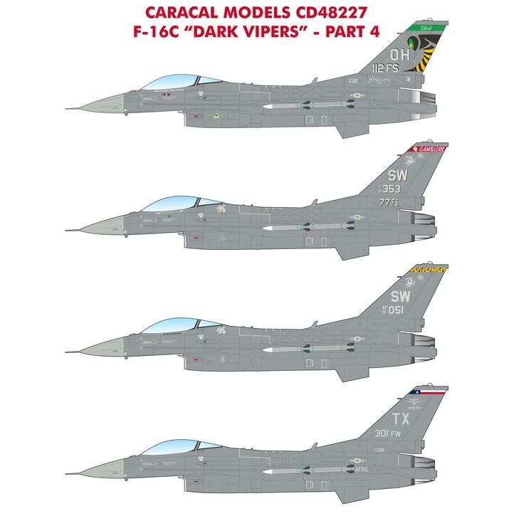 48227 F-16C ダークヴァイパー Pt.4|飛行機用デカール|飛行機