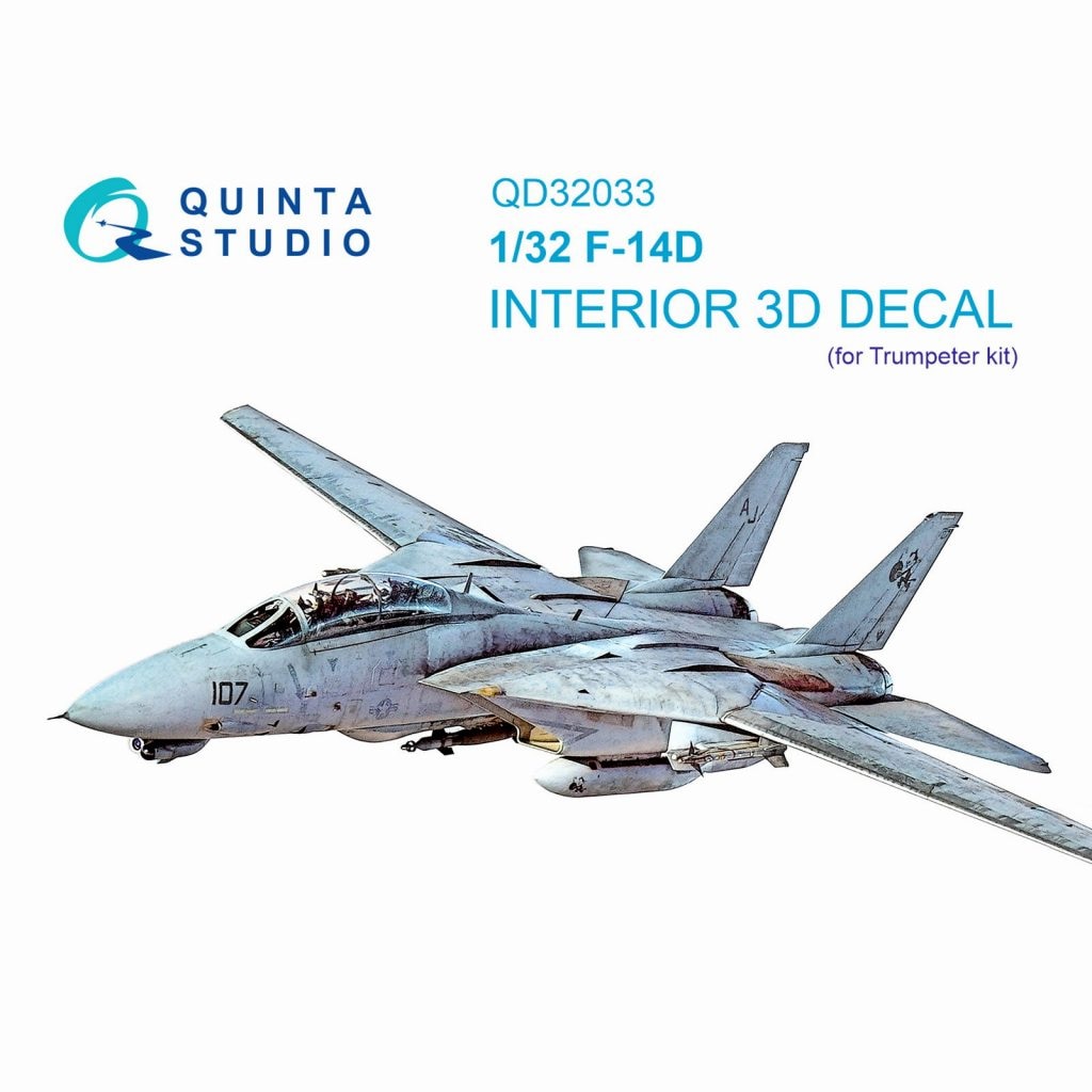 QD32033 1/32 グラマン F-14D トムキャット 内装3Dデカール (トランペッター用)|飛行機用デカール|飛行機