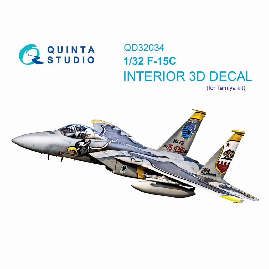 QD32034 1/32 F-15C イーグル 内装3Dデカール (タミヤ用)|飛行機用デカール|飛行機