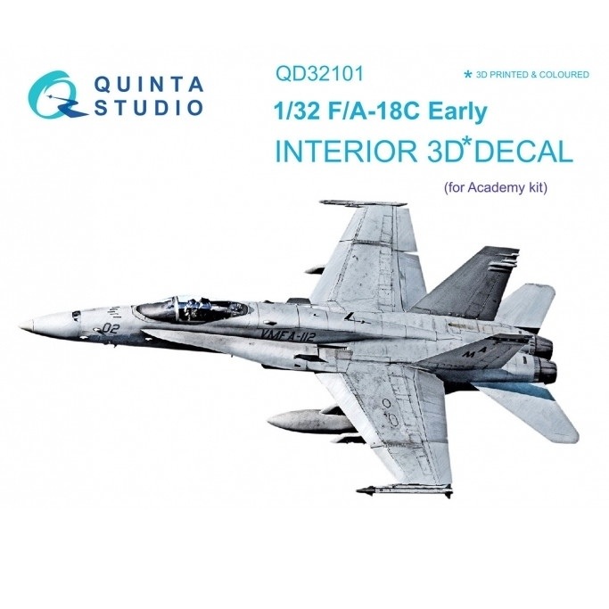 QD32101 1/32 マクドネル・ダグラス F/A-18C ホーネット 初期型 内装カラー3Dデカール(アカデミー用)|飛行機用デカール|飛行機