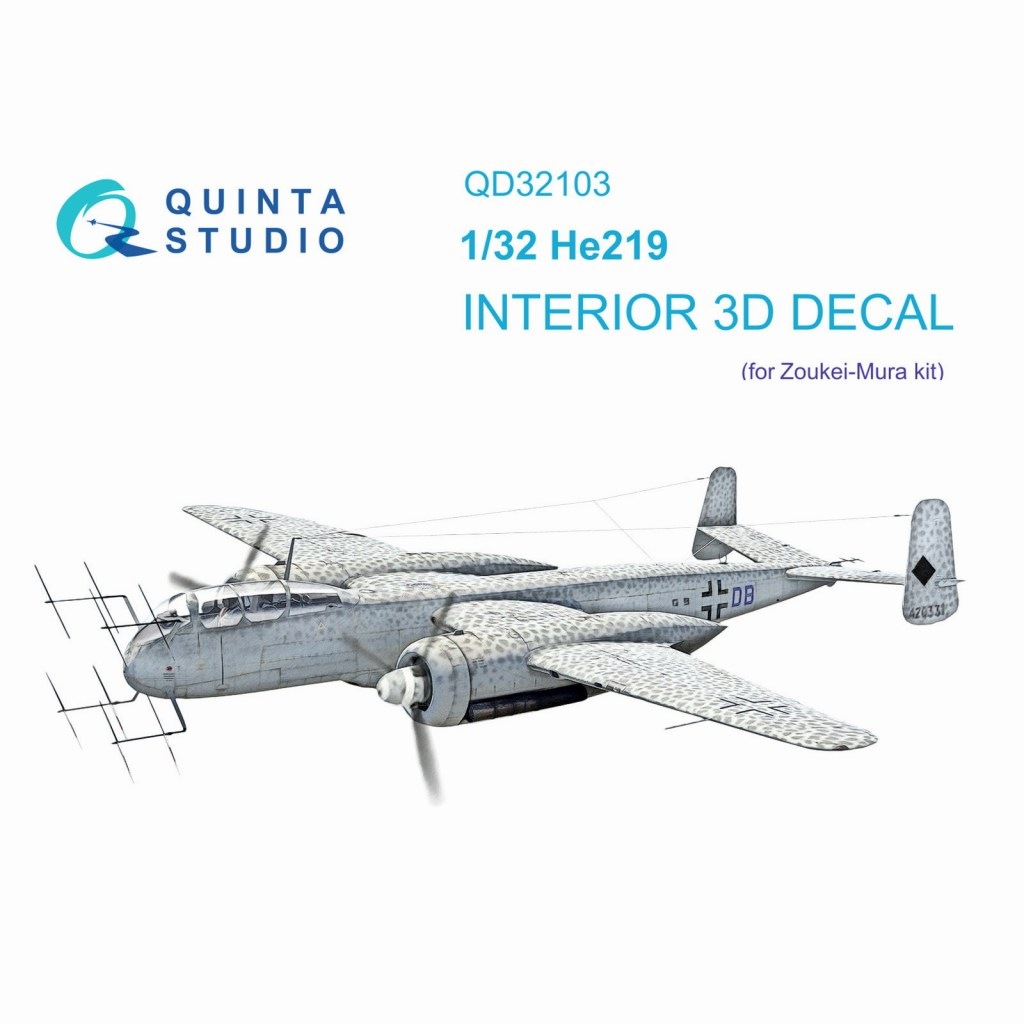 QD32103 1/32 ハインケル He219 ウーフー 内装カラー3Dデカール(造形村用)|飛行機用デカール|飛行機