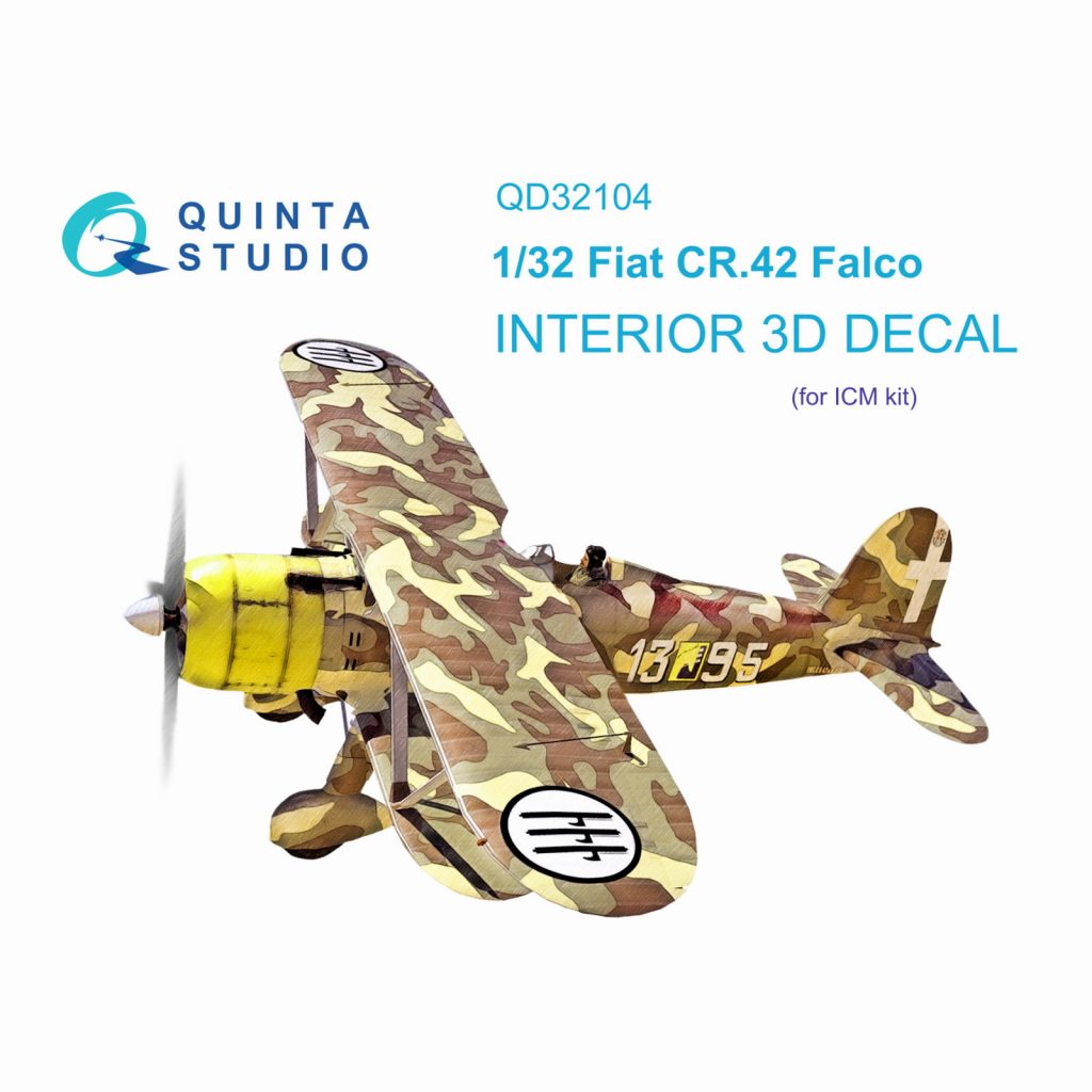 QD32104 1/32 フィアット CR.42 ファルコ 内装カラー3Dデカール(ICM用)|飛行機用デカール|飛行機