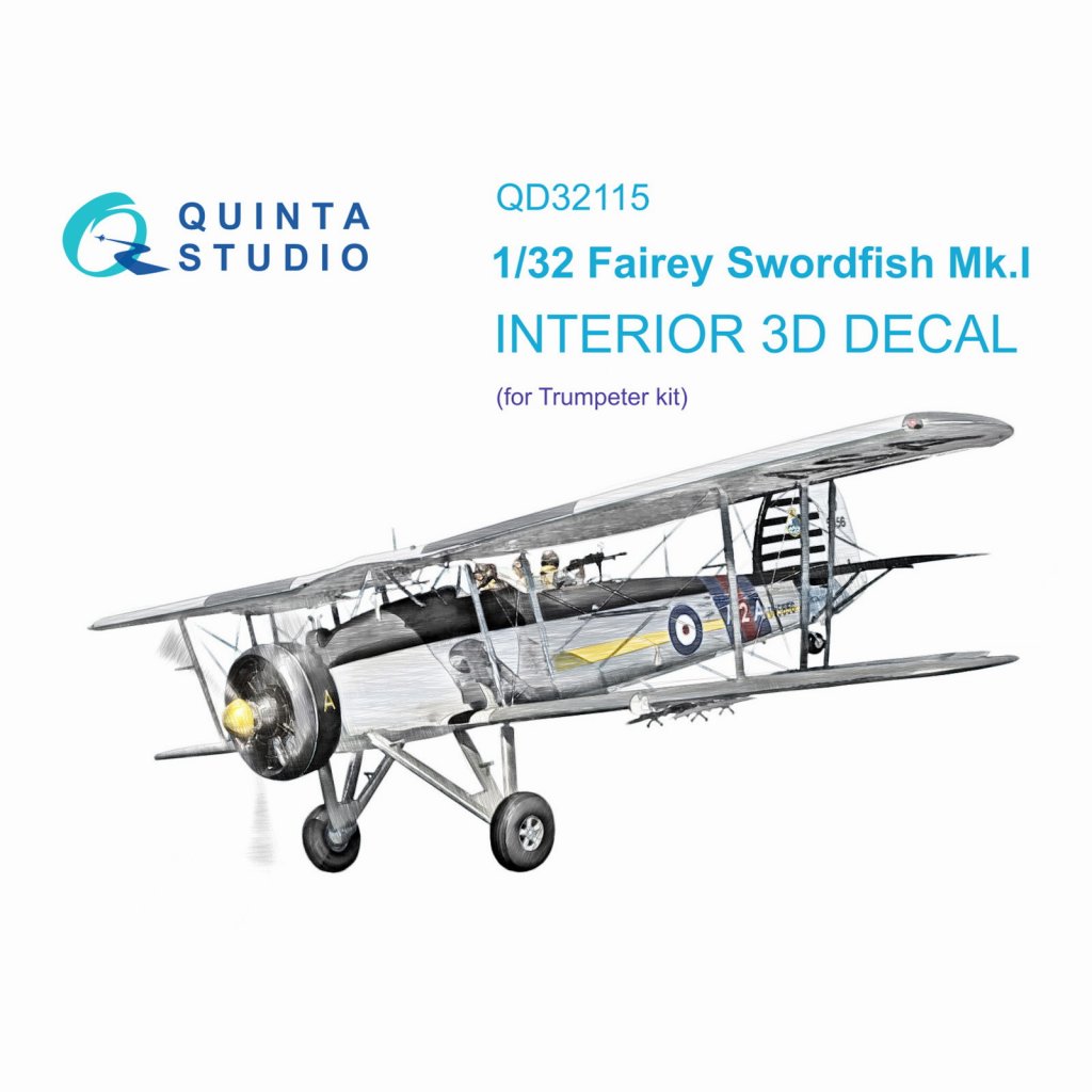 QD32115 1/32 フェアリー ソードフィッシュ Mk.I 内装カラー3Dデカール(トランペッター用)|飛行機用デカール|飛行機