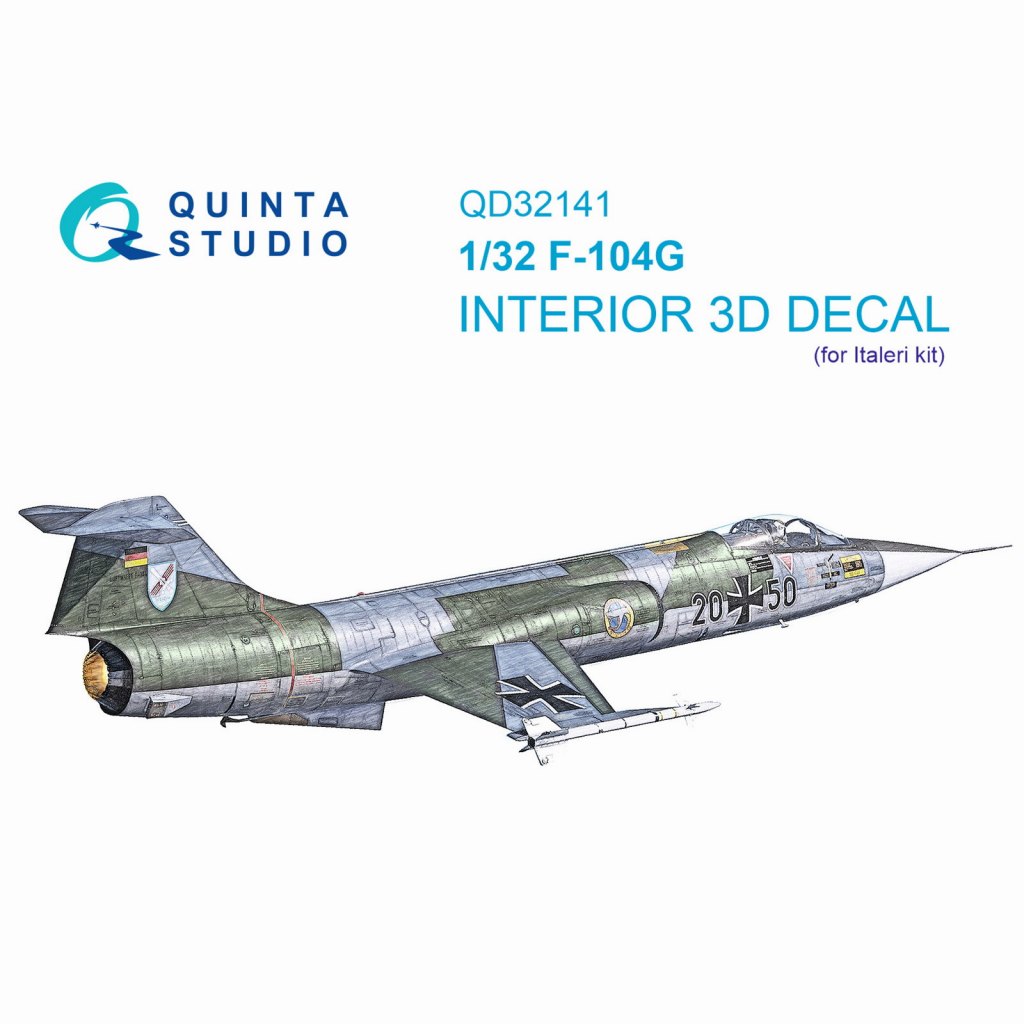 QD32141 1/32 ロッキード F-104G スターファイター 内装カラー3Dデカール(イタレリ用)|飛行機用デカール|飛行機