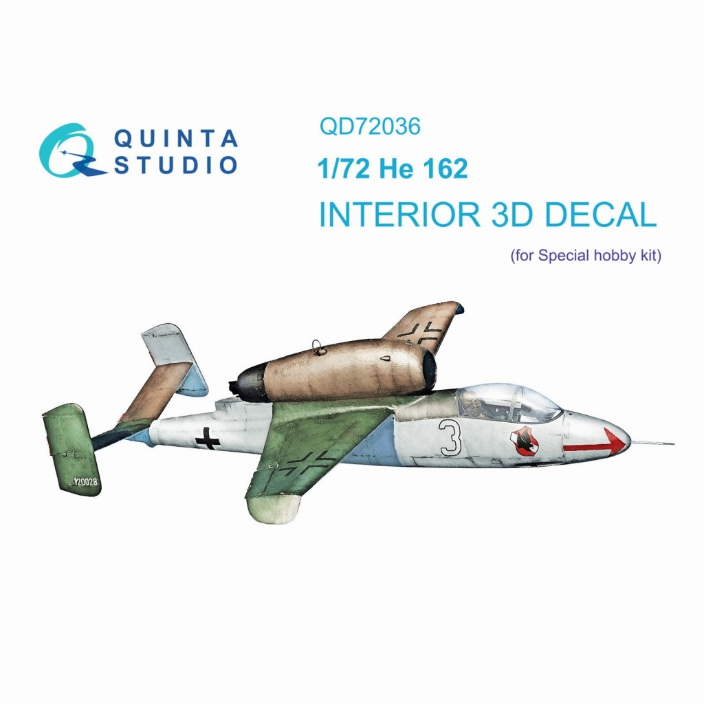 QD72036 1/72 ハインケル He162 サラマンダー 内装カラー3Dデカール(スペシャルホビー用)|飛行機用デカール|飛行機