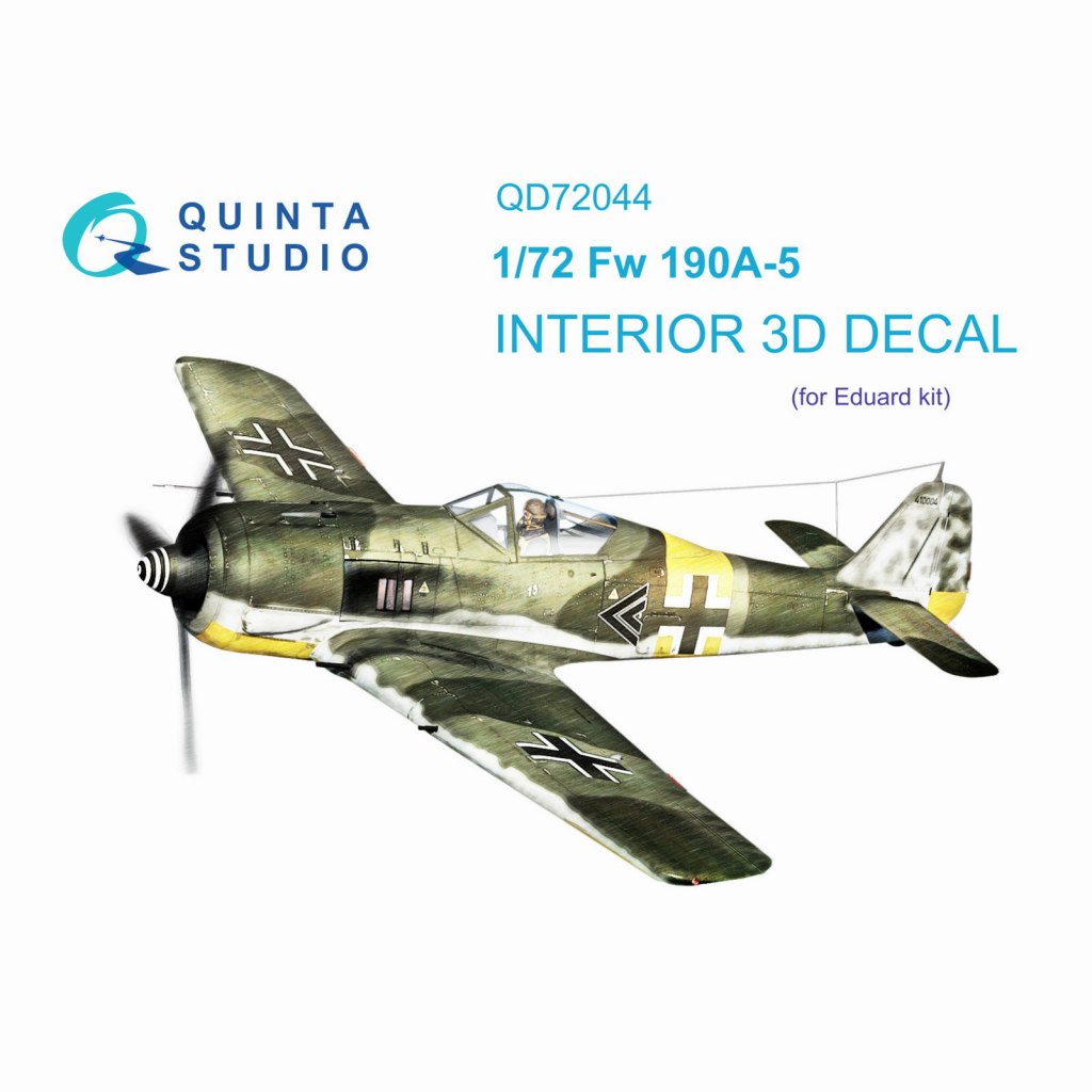 QD72044 1/72 フォッケウルフ Fw190A-5 内装カラー3Dデカール(エデュアルド用)|飛行機用デカール|飛行機