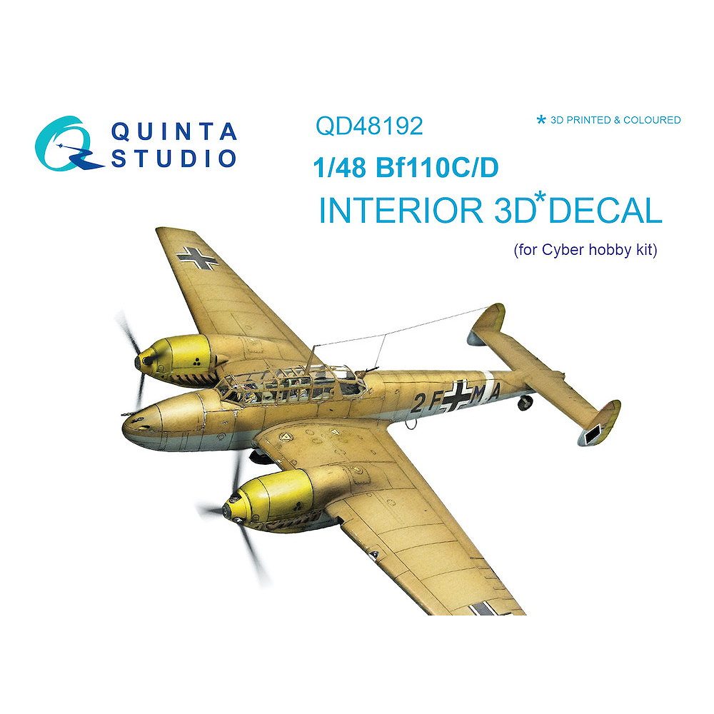 QD48192 1/48 メッサーシュミット Bf110C/D 内装カラー3Dデカール(サイバーホビー用)|飛行機用デカール|飛行機