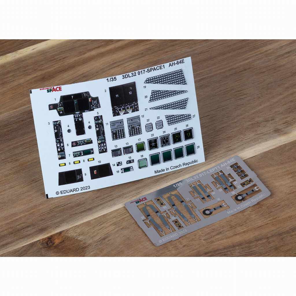 3DL32017 1/35 AH-64E 「スペース」内装3Dデカール w/エッチングパーツセット (タコム用|飛行機用デカール|飛行機