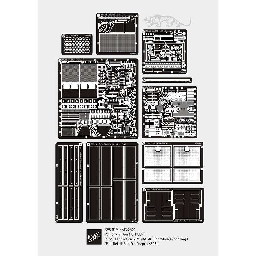 AF35A51 1/35 WWII タイガーI初期生産型 第501重戦車大隊 オクセンコフ作戦 フルディテールセット(ドラゴン用)|AFV用パーツ|AFV