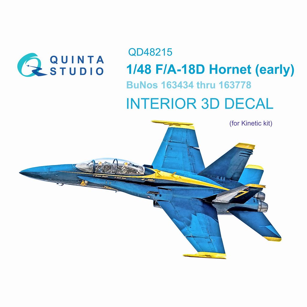 QD48215 1/48 マクドネル・ダグラス F/A-18D ホーネット 初期型 内装カラー3Dデカール(キネティック用)|飛行機用デカール|飛行機