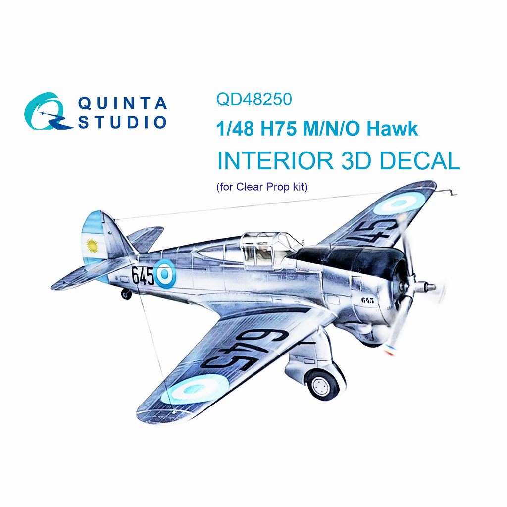 QD48250 1/48 カーチス ホーク H-75M/N/O 内装カラー3Dデカール(クリアプロップ用)|飛行機用デカール|飛行機