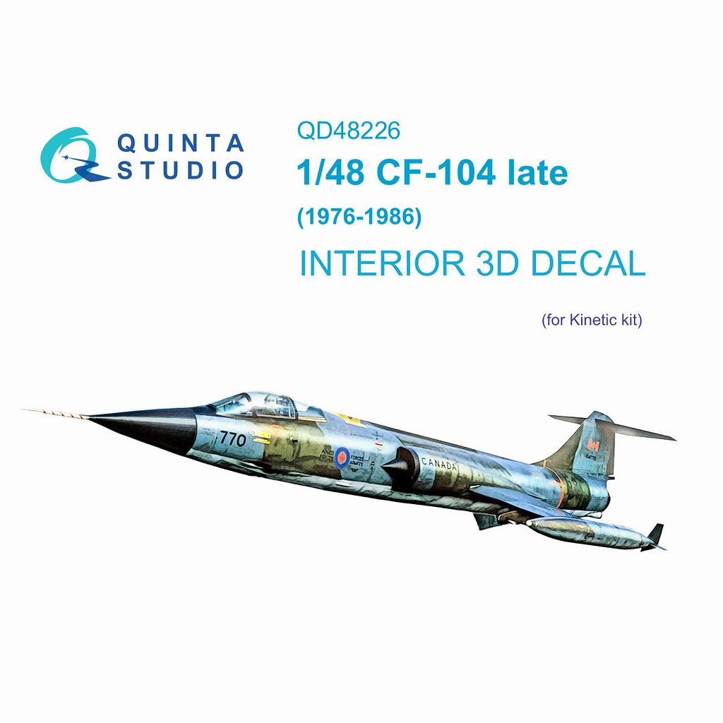 QD48226 1/48 ロッキード CF-104 スターファイター 後期型 内装カラー3Dデカール(キネティック用)|飛行機用デカール|飛行機