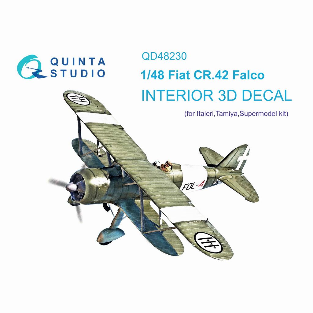QD48230 1/48 フィアット CR.42 ファルコ 内装カラー3Dデカール(イタレリ用)|飛行機用デカール|飛行機