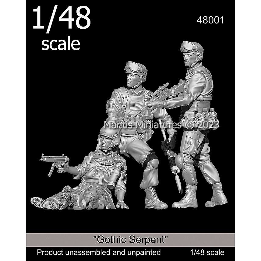 48001 1/48 現用 アメリカ 「ブラックホーク・ダウン」ゴシック・サーペント作戦 ソマリア'93(3体入)|大戦後のフィギュア|フィギュア