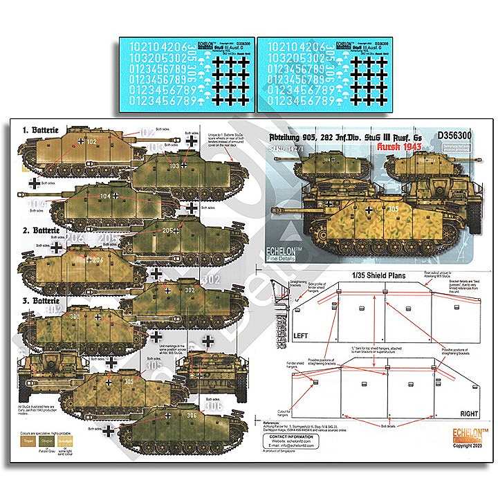 D356300 1/35 WWII ドイツ 第282歩兵師団第905大隊のIII号突撃砲G型