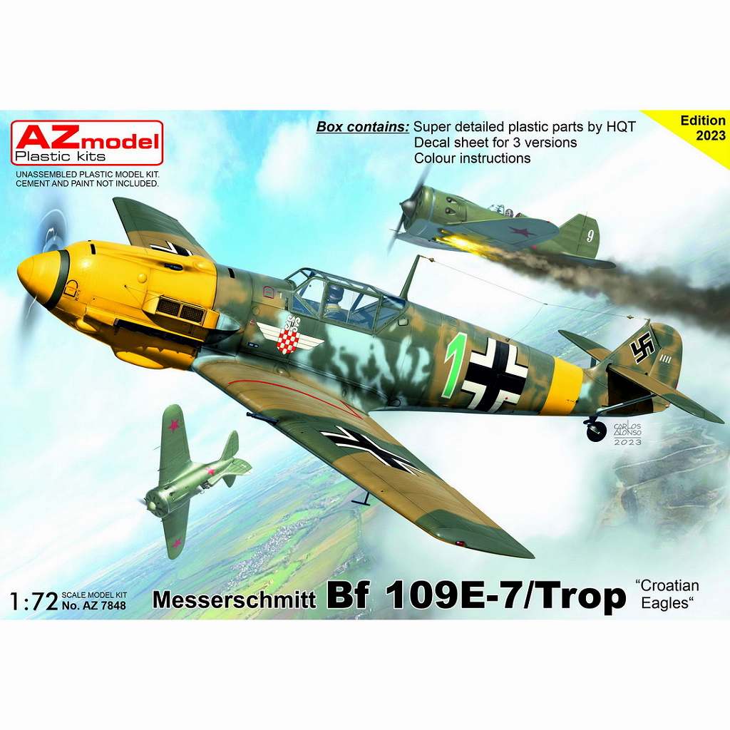 AZ7848 1/72 メッサーシュミット Bf109E-7/Trop クロアチアンイーグルズ|第二次大戦の飛行機モデル|飛行機