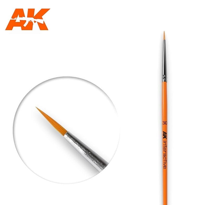 AK601 丸筆3/0 人工毛|接着／造形／塗装用品|ツール＆マテリアル