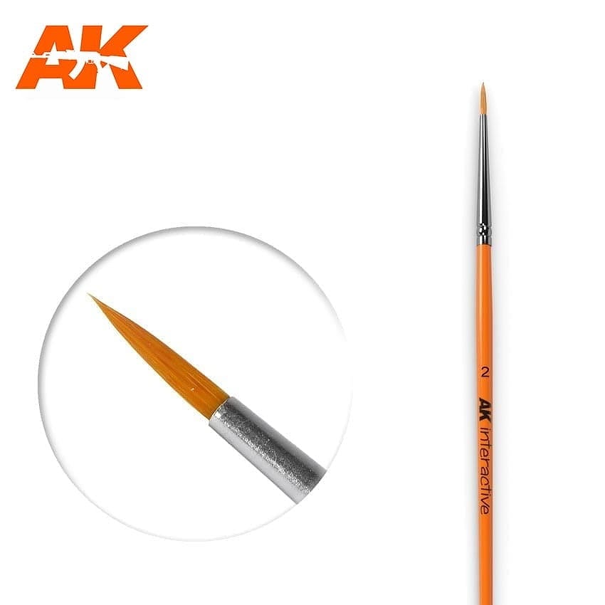 AK604 丸筆2 人工毛|接着／造形／塗装用品|ツール＆マテリアル